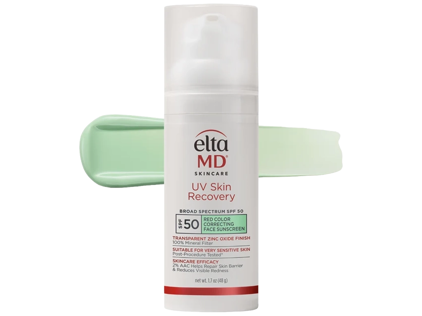 UV Skin Recovery Red Color Correcting Green Tint Broad Spectrum SPF 50